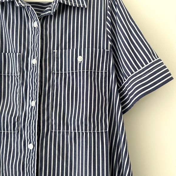 Everlane Day Tripper Dress - Navy White Striped XXS - Picture 10 of 14